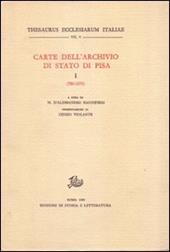 Carte dell'Archivio di Stato di Pisa. Vol. 1: 780-1070.