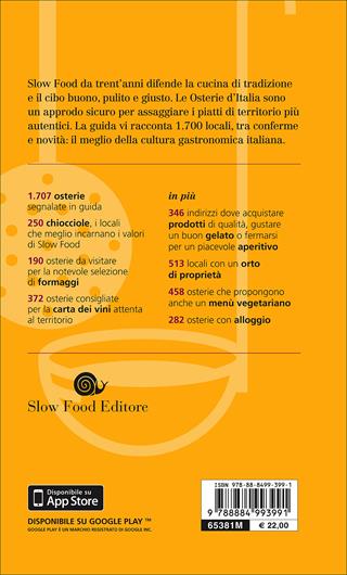 Osterie d'Italia 2016. Sussidiario del mangiarbere all'italiana  - Libro Slow Food 2015, Guide | Libraccio.it
