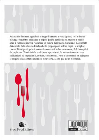 Le ricette di Osterie d'Italia  - Libro Slow Food 2015, I ricettari Slow Food | Libraccio.it