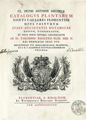 Catalogus plantarum Horti Caesarei Florentini
