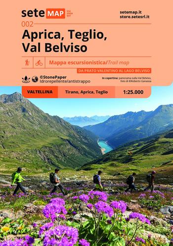 Aprica, Teglio, Val Belviso. Carta escursionistica in scala 1:25.000. Da Prato Valentino al Lago Belviso. Valtellina  - Libro SeTeMap 2024 | Libraccio.it