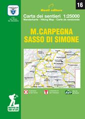 M. Carpegna, Sasso di Simone. Carta dei sentieri. Ediz. multilingue