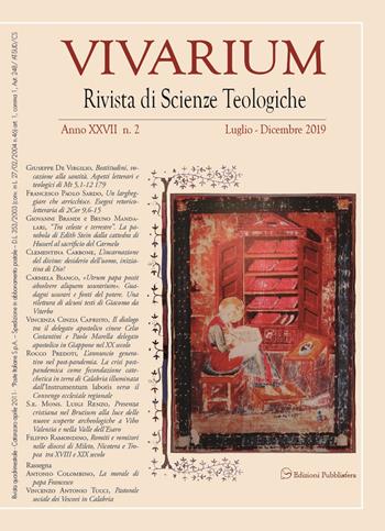 Vivarium. Rivista di scienze teologiche (2019). Vol. 2  - Libro Pubblisfera 2020 | Libraccio.it