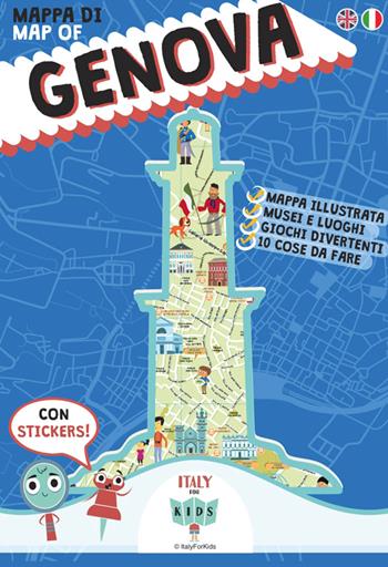 Mappa di Genova illustrata. Con adesivi. Nuova ediz. - Sara Dania - Libro ItalyForKids 2026 | Libraccio.it