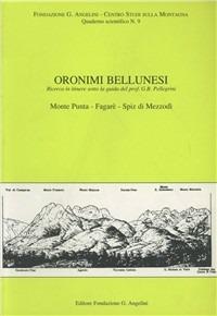 Oronimi bellunesi. Quaderno scientifico. Vol. 9: Ricerca di itinere sotto la guida prof.G.B.Pellegrini. Monte Punta, Fagarè, Spiz di Mezzodì. - Ester Cason Angelini - Libro Fondazione Giovanni Angelini 2008, Collana di studi di toponomastica montana | Libraccio.it