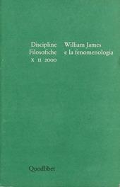 Discipline filosofiche (2000). Vol. 2: William James e la fenomenologia.