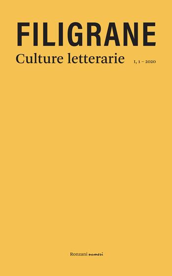 Filigrane. Culture letterarie (2020). Nuova ediz.. Vol. 1: Dialetti in poesia  - Libro Ronzani Numeri 2020 | Libraccio.it