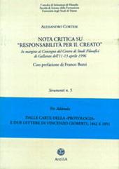 Nota critica su «Responsabilità per il creato»