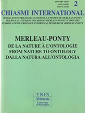 Chiasmi International. Ediz. italiana, francese e inglese. Vol. 2: Merleau Ponty. Dalla natura all'ontologia