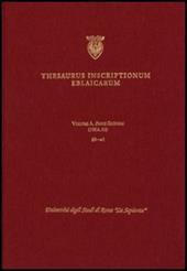 Thesaurus inscriptionum eblaicarum. Vol. 1/1: A-Abxás-mi