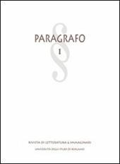 Paragrafo. Rivista di letteratura e immaginari (2006). Vol. 1