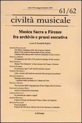 Musica sacra a Firenze fra archivio e prassi esecutiva. Ediz. multilingue