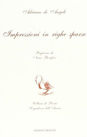 Impressioni in righe sparse - Adriano De Angeli - Libro Helicon 2002 | Libraccio.it