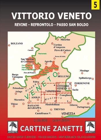 Vittorio Veneto. Revine, Refrontolo, passo San Boldo 1:30.000  - Libro Danilo Zanetti Editore 2004, Cartine dei sentieri | Libraccio.it