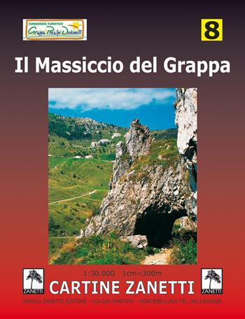 Il massiccio del Grappa 1:30.000  - Libro Danilo Zanetti Editore 2006, Cartine dei sentieri | Libraccio.it