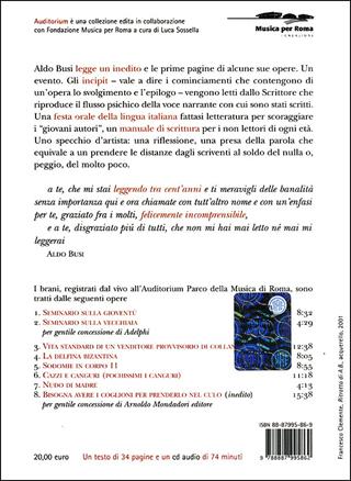 Incipit. Con CD Audio - Aldo Busi - Libro Luca Sossella Editore 2012, Plurale immaginario | Libraccio.it