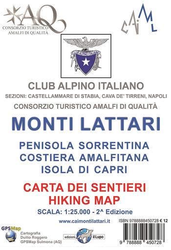 Monti Lattari. Penisola sorrentina. Costiera amalfitana. Isola di Capri. Carta dei sentieri scala 1:25000  - Libro Il Lupo 2019 | Libraccio.it