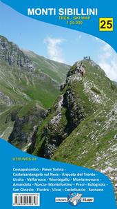 Carta Monti Sibillini. Mappa escursionistica scala 1:25000