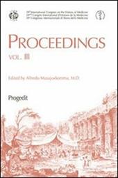 Proceedings. 39° Congresso internazionale di storia della medicina