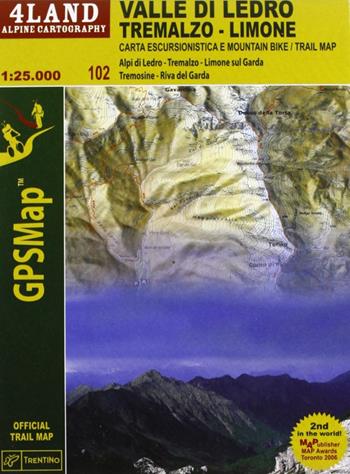 Valle di Ledro, Tremalzo, Limone - Enrico Casolari, Remo Nardini - Libro 4Land 2006, GPS map | Libraccio.it