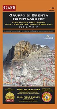 Gruppo di Brenta. Parco naturale Adamello Brenta. Carta escursionistica 1:25.000. Ediz. italiana, inglese e tedesca - Enrico Casolari, Remo Nardini - Libro 4Land 2015 | Libraccio.it