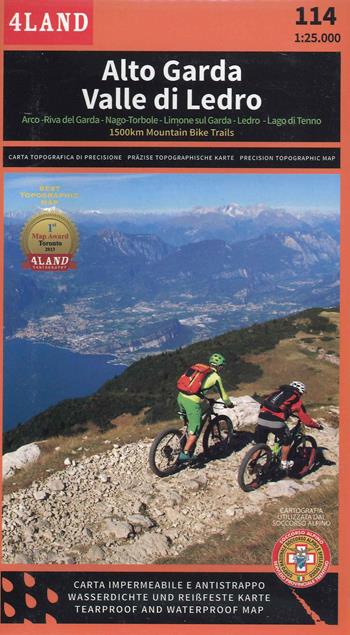 Alto Garda. Valle di Letro. Carta topografica di precisione 1:25.000 n. 114  - Libro 4Land 2021 | Libraccio.it