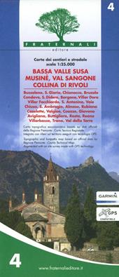 Carta n. 4. Bassa valle Susa, Musinè, val Sangone, collina di Rivoli 1:25.000
