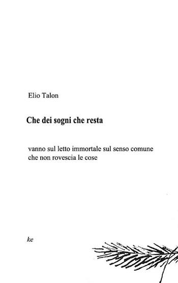 Che dei sogni che resta. Vanno sul letto immortale sul senso comune che non rovescia le cose - Elio Talon - Libro Kammer 2016, Quaderni di poesia contemporanea | Libraccio.it