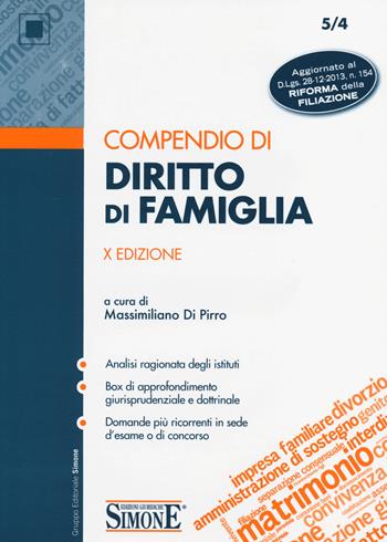 Compendio di diritto di famiglia  - Libro Edizioni Giuridiche Simone 2014, Compendi | Libraccio.it