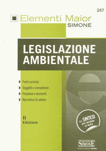 Legislazione ambientale  - Libro Edizioni Giuridiche Simone 2016, Elementi maior | Libraccio.it