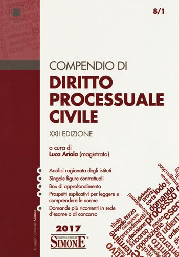 Compendio di diritto processuale civile  - Libro Edizioni Giuridiche Simone 2017, Compendi | Libraccio.it