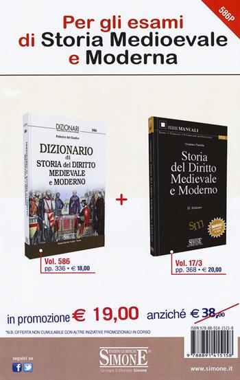 Dizionario di storia del diritto medievale e moderno-Storia del diritto medievale e moderno - Federico Del Giudice, Graziano Paradisi - Libro Edizioni Giuridiche Simone 2017, I dizionari | Libraccio.it