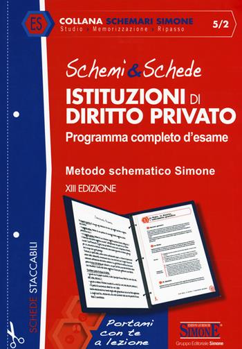 Schemi & schede di istituzioni di diritto privato. Programma completo d'esame  - Libro Edizioni Giuridiche Simone 2017, Schemari Simone | Libraccio.it