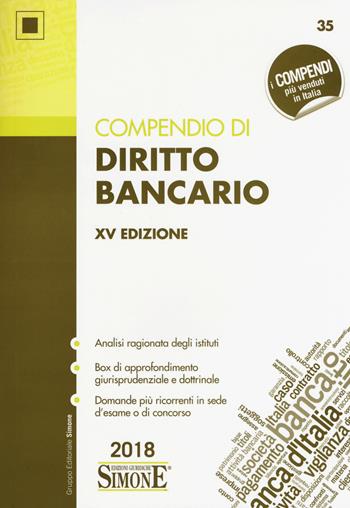Compendio di diritto bancario  - Libro Edizioni Giuridiche Simone 2017, Compendi | Libraccio.it