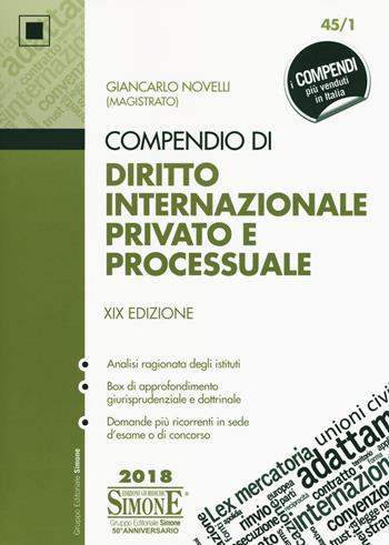 Compendio di diritto internazionale privato e processuale - Giancarlo Novelli - Libro Edizioni Giuridiche Simone 2018, Compendi | Libraccio.it