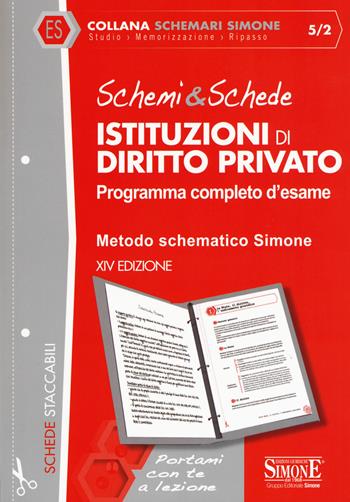 Schemi & schede di istituzioni di diritto privato. Programma completo d'esame  - Libro Edizioni Giuridiche Simone 2019, Schemi & Schede | Libraccio.it