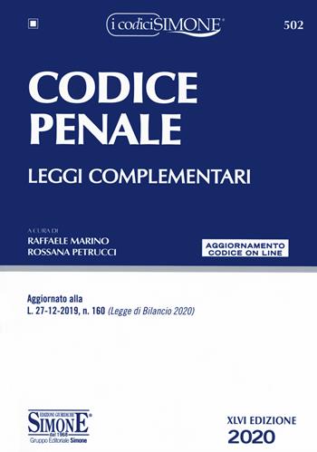 Codice penale. Leggi complementari. Con aggiornamento online  - Libro Edizioni Giuridiche Simone 2020, I Codici Simone | Libraccio.it
