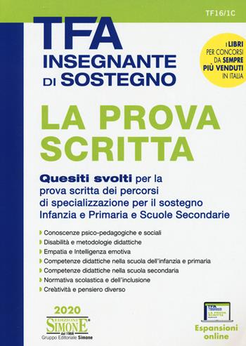 TFA Insegnante di sostegno. La prova scritta. Con espansione online  - Libro Edizioni Giuridiche Simone 2020 | Libraccio.it