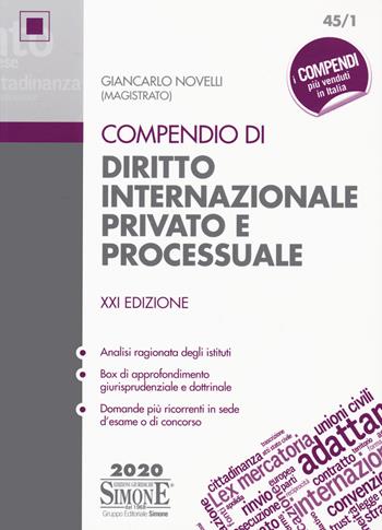 Compendio di diritto internazionale privato e processuale. - Giancarlo Novelli - Libro Edizioni Giuridiche Simone 2020, Compendi | Libraccio.it