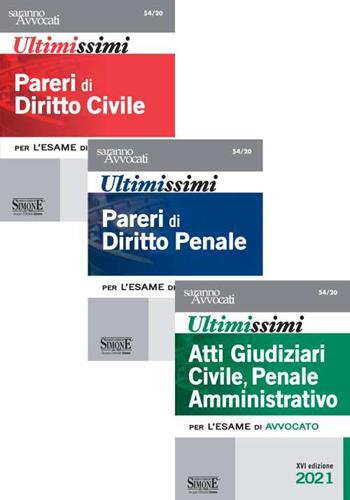 Ultimissimi pareri di diritto civile-Ultimissimi pareri di diritto penale-Ultimissimi atti giudiziari di diritto civile, penale e amministrativo  - Libro Edizioni Giuridiche Simone 2021, Saranno avvocati | Libraccio.it