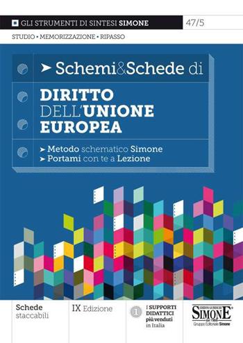Schemi & schede di diritto dell'Unione Europea  - Libro Edizioni Giuridiche Simone 2021, Schemi & Schede | Libraccio.it