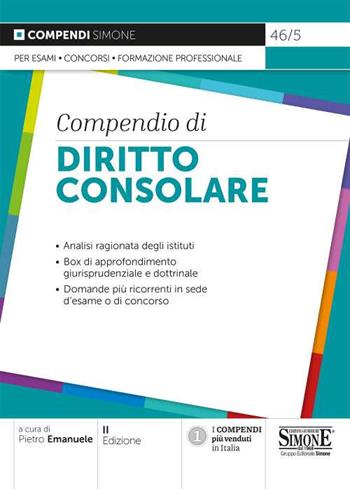 Compendio di diritto consolare  - Libro Edizioni Giuridiche Simone 2021, Compendi | Libraccio.it