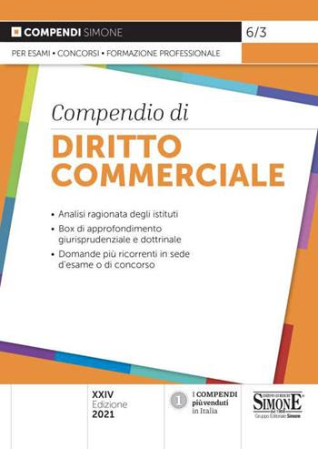 Compendio di diritto commerciale  - Libro Edizioni Giuridiche Simone 2021, Compendi | Libraccio.it