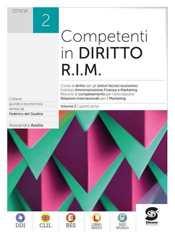 Competenti in diritto R.I.M. Con e-book. Con espansione online. Vol. 2 - Alessandra Avolio, ALESSANDRA - Libro Simone per la Scuola 2022 | Libraccio.it