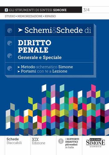 Schemi & schede di diritto penale. Generale e speciale  - Libro Edizioni Giuridiche Simone 2022, Schemi & Schede | Libraccio.it