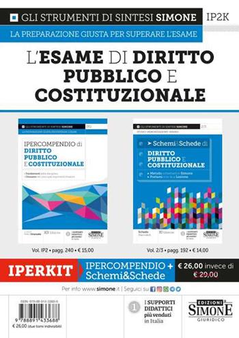 Iperkit esame di diritto pubblico e costituzionale: Ipercompendio diritto pubblico e costituzionale-Schemi & schede di diritto pubblico e costituzionale  - Libro Edizioni Giuridiche Simone 2022, Ipercompendi | Libraccio.it