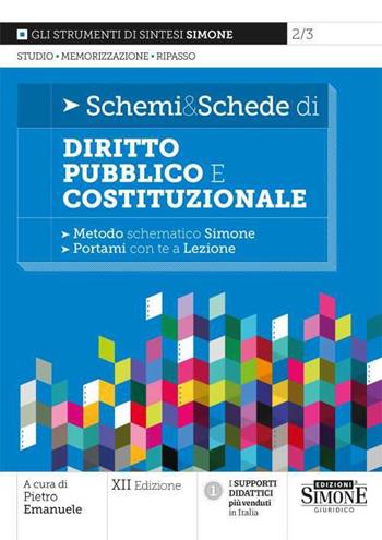 Schemi & schede di diritto pubblico e costituzionale  - Libro Edizioni Giuridiche Simone 2023 | Libraccio.it