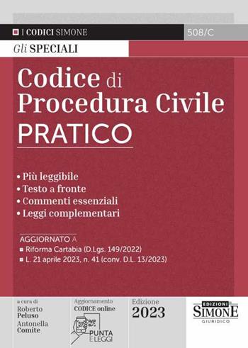 Codice di procedura civile pratico.  - Libro Edizioni Giuridiche Simone 2023 | Libraccio.it
