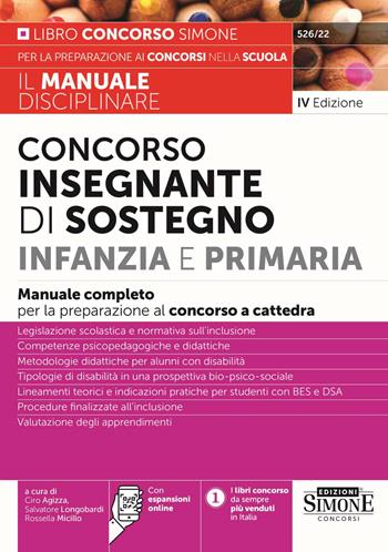 Concorso insegnante di sostegno Infanzia e Primaria. Manuale completo per la preparazione al concorso a cattedra.  - Libro Edizioni Giuridiche Simone 2024, Concorsi e abilitazioni | Libraccio.it
