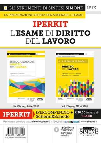 Iperkit. Esame di diritto del lavoro  - Libro Edizioni Giuridiche Simone 2024, Ipercompendi | Libraccio.it